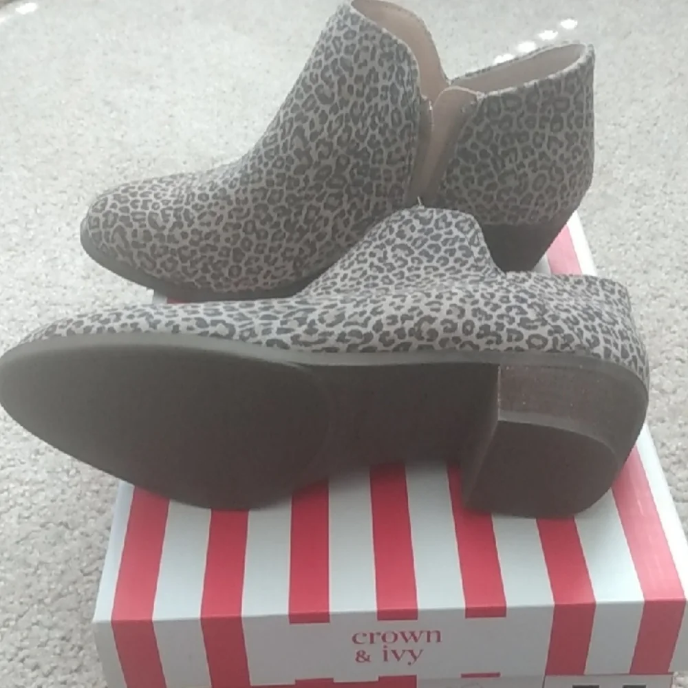 Leopard Print Ankle Boots,  NEW, - Picture 3 of 6